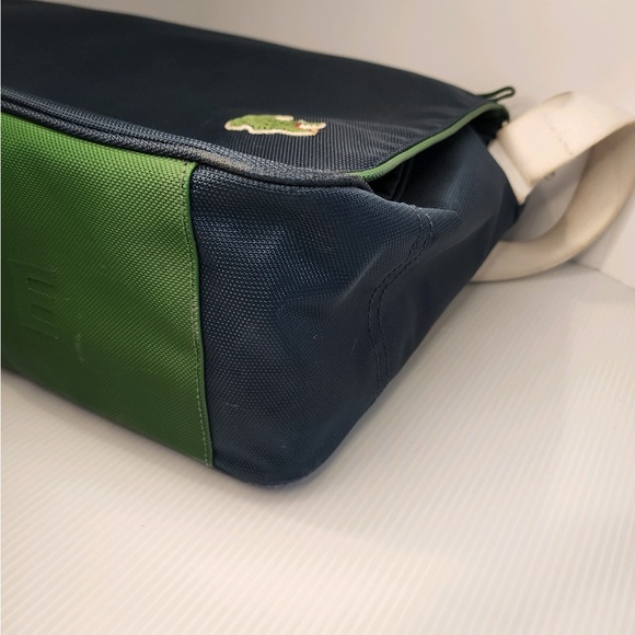 Vintage Lacoste Izod Retro Messenger Laptop Shoulder Bag Satchel Nylon - Picture 14 of 16